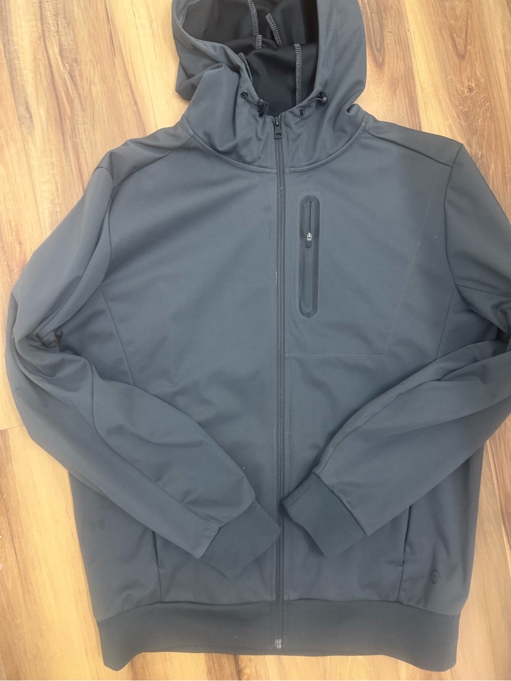 Mondetta Men's Hooded Windbreaker Jacket - Charcoal Gray